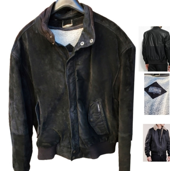 Members‎ Only  Fleece Lined  Leather bomber 46 - Picture 1 of 16